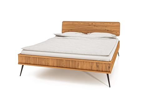 byoak Bett Kula - Massivholzbett, Bettrahmen - Bed Frame, holzbett zum Schlafzimmer, bettgestell mit kopfteil - ohne matratze, aus Massivholz - Naturgeölt (80x210 cm)