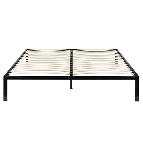 i-flair 180x200 cm Metallbett i-Base, minimalistisches Bettgestell, Futonbett und Gästebett mit Stauraum, Saugroboter und Unterbettbewahrung Freundlich