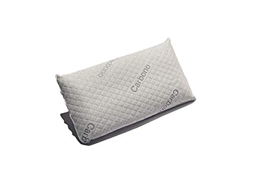 ECCOX – Packung mit 2 Viskoelastischen Carbon-Kissen - 80x40 cm – Eingespritzter Memory-Schaum-Kern – Aktivkohlebehandlung – Abnehmbarer Bezug – Mittlere Festigkeit