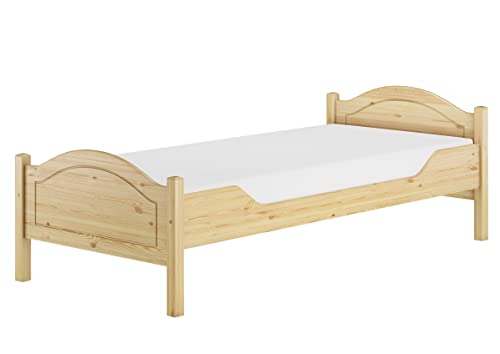 Erst-Holz® Überlanges Einzelbett 90x220 Kiefer Massivholz Landhausstil V-60.30-09-220, Ausstattung:Rollrost und Matratze inkl.