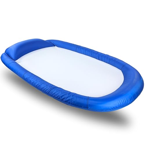 Best Sporting Aufblasbare Wasserhängematte Mesh Mat I Luftmatratze mit Netz | Pool Lounge Float I Sommer-Spaß für Erwachsene I Max. Benutzergewicht 100 kg (Blau)