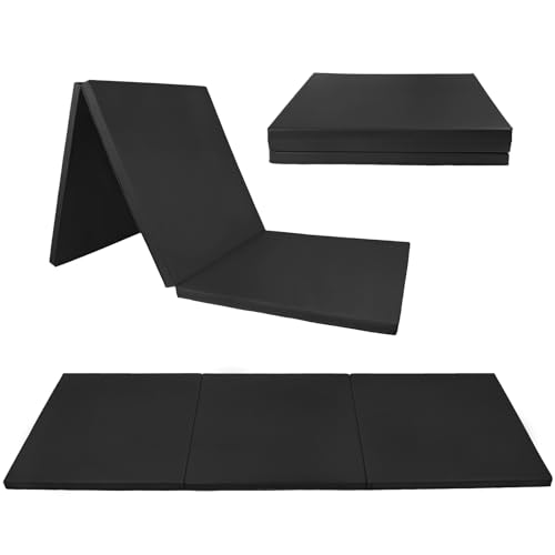 ALPIDEX Klappbare Turnmatte 180 x 60 x 3,2 cm Weichbodenmatte Gymnastikmatte Sportmatte, Farbe:schwarz