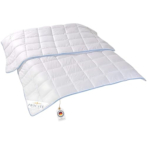 PROCAVE TopCool Qualitäts-Bettdecke für den Sommer 135x220cm, Soft-Komfort-Bettdecke, kochfeste Steppdecke, atmungsaktiv & wärmeausgleichend 100% aus Deutschland