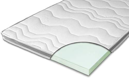 Matratzenauflage - Topper | Modelle mit 7-12cm Gesamthöhe | waschbarer Bezug mit 3D-Mesh-Klimaband (H4-7 cm, 180 x 200 cm)