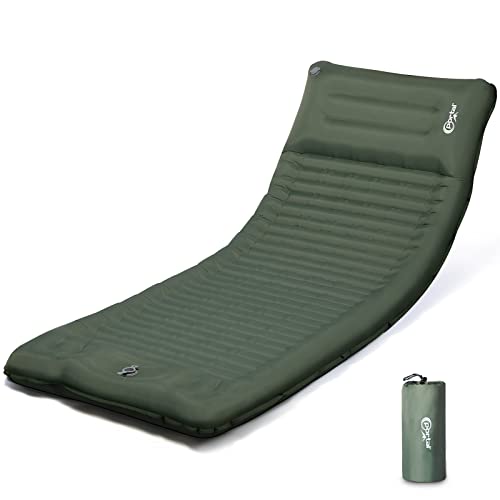 PORTAL Camping Isomatte Selbstaufblasend 10cm Dicke Luftmatratze Utraleicht mit Fußpresse Pumpe 18cm dicke Kissen Aufblasbare Matratze Outdoor Faltbare Schlafmatte 200*74cm für Camping Wandern Reisen