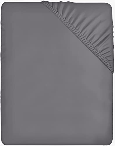 Utopia Bedding - Spannbettlaken 180x200cm - Grau - Gebürstete Polyester-Mikrofaser Spannbetttuch - 35 cm Tiefe Tasche