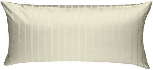 Bettwaesche-mit-Stil Mako Satin Damast Streifen Bettwäsche Garnitur Lima gestreift mit Reißverschluss (Natur, 40 x 80 Kissenbezug)