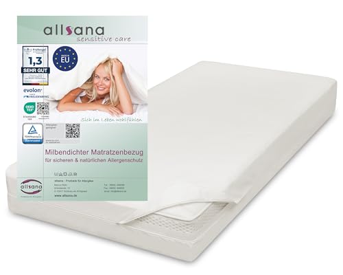 Allsana Allergiker Matratzenbezug 90x200x24 cm | Allergie Bettwäsche | Anti Milben Encasing | Milbenschutz für Hausstauballergiker | allergendichter Zwischenbezug für die Matratze | TÜV geprüft