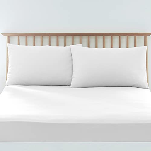 Pizuna luxuriöser Baumwoll Kissenbezug 40x80 cm - Packung mit 2, 400 Fadenzahl 100% langstapeliger Baumwoll Kissenbezug aus weichem Satin (100% Baumwoll kissenbezüge 40x80 weiß)