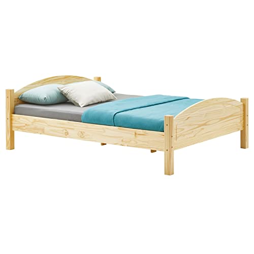 IDIMEX Massivholzbett FLIMS aus massiver Kiefer in Natur, stabiles Bett in 140 x 190 cm, schönes Bettgestell mit Fuß- und Kopfteil