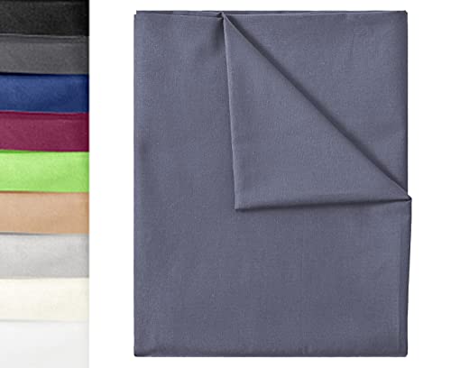 GREEN MARK Textilien Klassische Bettlaken | Betttuch | Laken | Leintuch | Haustuch 100% Baumwolle ohne Gummizug vielen Größen und Farben Größe: 150x250 cm, anthrazit grau