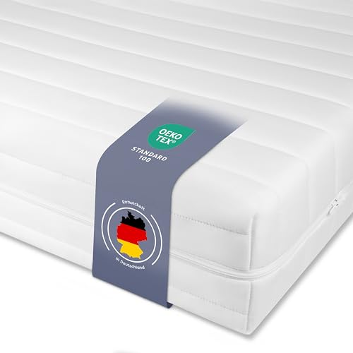 Träumegut24 - ergonomische 7-Zonen Matratze 90x200 cm | Größe + Höhe wählbar | Härtegrad H2&H3 | Kaltschaummatratze | Hautfreundlicher Bezug | Oeko-TEX® | (90 x 200 cm, 11 cm)