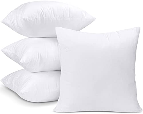 Utopia Bedding 4er Set Kissenfüllung 50 x 50 cm, Innenkissen Füllkissen Kopfkissen Sofakissen (Weiß)