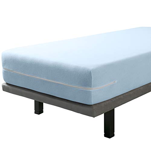 Savel - Matratzenbezug 140x190/200 cm | Verstellbare | Atmungsaktive | Matratzenhülle mit Reißverschluss | Oeko-TEX Zertifiziert - Blau