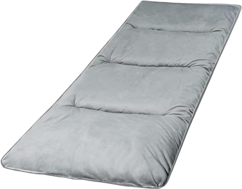 campMax XL Campingbett Feldbettauflage, 190 x 75 cm Martratze für Feldbett Klappbar, Weich und Gut Isolierende Baumwollauflage mit Hochwertiger Polyesterfüllung, Grau