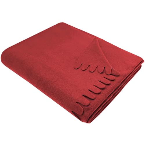 ZOLLNER Kuscheldecke, 130x170 cm, Fleece, Mikrofaser, rot