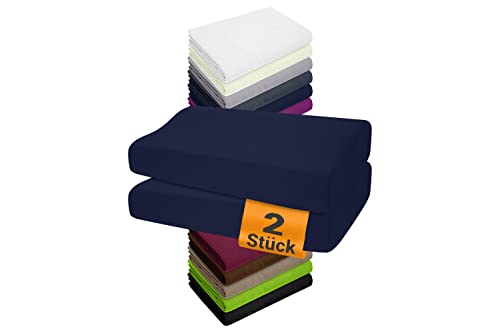 npluseins 2er Pack Spannbezüge Kissenbezüge für Gesundheitskissen 1450.2049, 1 Pack (2 Stück) - Spannbezüge 35-40 x 55-60 cm, Navyblau