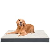 Dohump Hundebett für große Hunde, Hundematratze in orthopädischer Form und Kissenmatte für Hundebox mit waschbarem, abnehmbarem Bezug, Grau X-Groß