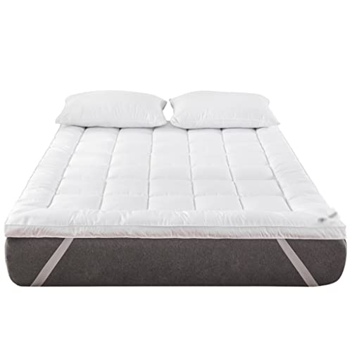 ATHUAH Tatami-Matratze, faltbar, Bodenschlafmatte, verdickte Matratze, Hotelmatratze, rutschfest, schützend, verdickte Klappmatratze (Farbe: Weiß, Größe: 1,5 m (5 Fuß) Bett)