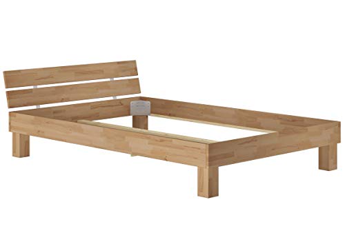 Erst-Holz® Französisches Bett Futonbett Doppelbett 160x220 Massivholzbett Buche Natur Rollrost V-60.86-16-220, Ausstattung:ohne Zubehör