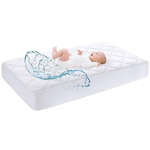 Yoofoss Matratzenschoner wasserdichte Spannbettlaken 70x140 cm Spannbetttuch Atmungsaktiv Bettlaken Laken Matratzenauflage Baby für Beistellbett weiß