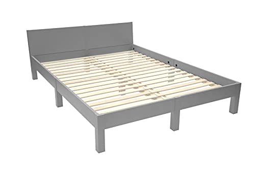 Ragaba DABI Bett B 140 cm x L 220 cm - Buchenholzbeine + laminierter MDF-Plattenrahmen | Lattenrost enthalten
