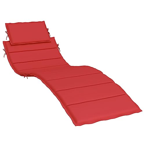 vidaXL Sonnenliege Auflage, Liegenauflage Outdoor, Polster Auflage für Gartenliege Liegestuhl, Polsterauflage, Rot 186x58x3cm Oxford-Gewebe