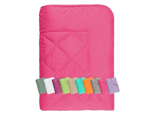 npluseins Sommerdecke 135x200 cm - dünne und leichte Bettdecke für den Sommer – Kühl schlafen – ideal für Camping Outdoor Garten und Gäste - 1180.1542, ca. 135 x 200 cm, pink