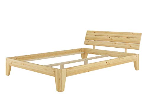 Erst-Holz Futonbett Kiefer-Bettgestell massiv 140x220 Überlänge Doppelbett ohne Zubehör 60.62-14-220 oR