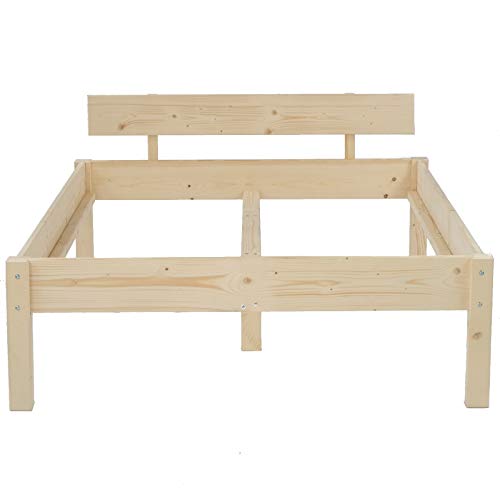 TUGA - Holztech Naturprodukt MASSIVHOLZBETT DAYBETT MASSIV Holz Bett HOLZBETT FSC 300Kg unbehandelt EXTRA HÖHE 58cm (100x220 Höhe 48 cm)