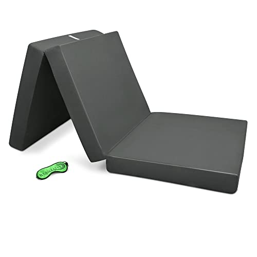 Klappmatratze Gästebett klappbar 60x190 cm Faltmatratze – Beautissu Gästematratze faltbar Reisematratze Klappbett Gäste Matratze – Campix Camping Matratze Tragegriff Bodenmatratze waschbar Anthrazit