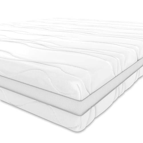 Amazon Basics Memoryschaum Matratze mit 7 Zonen, Mittel Fest (H3), 160 x 200 x 20 cm, Weiß