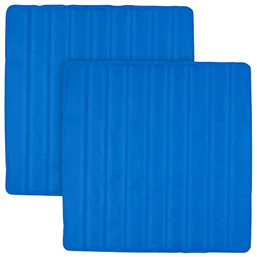 newgen medicals Kühlmatte Bett: 2er-Set kühlende Matratzenauflagen, 90 x 90 cm, wiederverwendbar, blau (Bett Kühlung, Matratzen Kühlung, Ventilatoren)