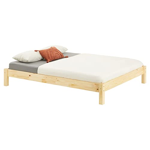 IDIMEX Futonbett TAIFUN aus massiver Kiefer in Natur, schönes Bett in 140 x 190 cm, praktisches Bettgestell mit Holzfüße