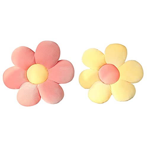 Almabbg Bodenkissen mit Gänseblümchen-Motiv, Sitzkissen, Blumenkissen zum Lesen und Entspannen, bequemes Kissen, dekoratives Sitzkissen, 40 cm, 2 Stück