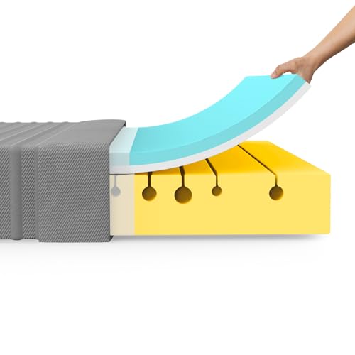 Newentor® 3in1 Härtegrade Matratze 140x200cm H2 & H3 & H5, Höhe 22 cm Gel Memoryschaum 7 Zonen Matratze, Öko-Tex Zertifiziert, Bezug Waschbar