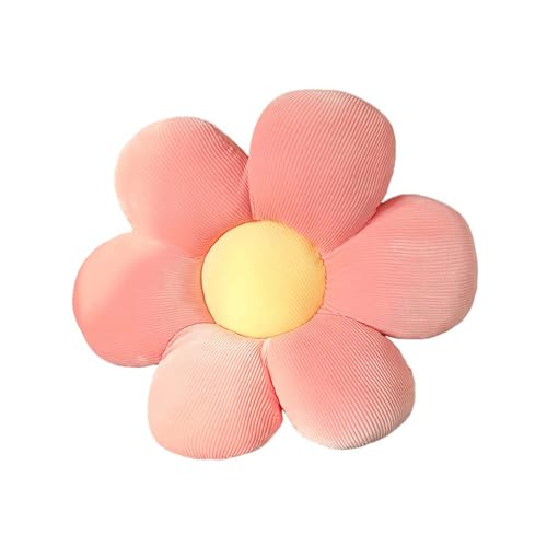 ACYOUNG Blumenboden Kissen Tatami Blumenförmiges Plüsch-Dekor der bequemen Sitzkissen für Kinderzimmer Hause Sofa Dekoration (40 x 40 cm,Pink & Gelb - a)