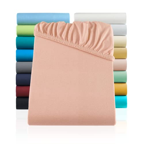 SHC by BaSaTex Jersey Kinder Spannbettlaken Bettlaken 2er Pack | Spannbetttuch Spannleintuch für Kinderbett und Babybett aus 100% Baumwolle | 70x140 Farbe Altrosa Rosa