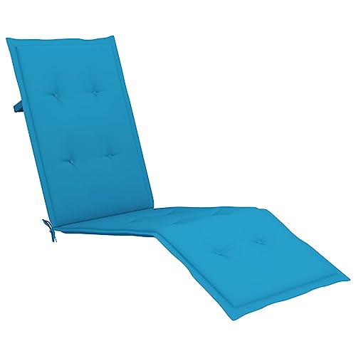 vidaXL Liegestuhl Auflage, Polster Auflage für Deckchair, Polsterauflage für Gartenliege, Liegenauflage Outdoor, Blau (75+105) x50x4cm