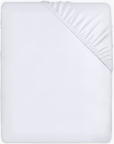 Utopia Bedding - Spannbettlaken 90x200cm - Weiß - Gebürstete Polyester-Mikrofaser Spannbetttuch - 35 cm Tiefe Tasche