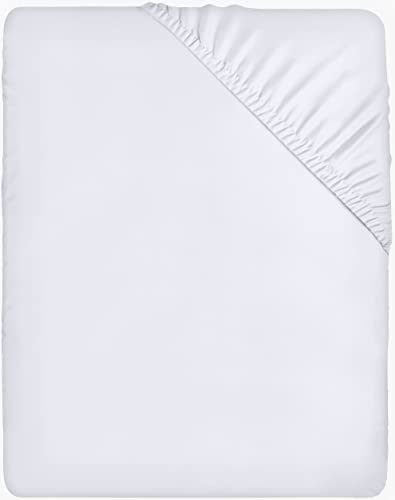 Utopia Bedding - Spannbettlaken 140x200cm - Weiß - Gebürstete Polyester-Mikrofaser Spannbetttuch - 35 cm Tiefe Tasche