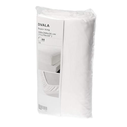 Ikea DVALA Spannbetttuch, weiß, 180 x 200 cm