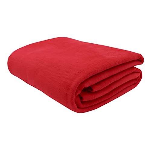 ZOLLNER Kuscheldecke flauschig in 150x200 cm - weiche und langlebige Sofadecke in rot - waschbar bis 40°C - Mischgewebe - mit elegantem Einfassband - Hotelqualität - Oeko Tex® Zertifiziert