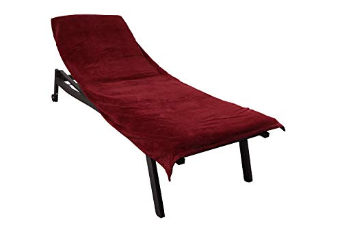 jilda-tex Schonbezug für Gartenliege Strandliege Sonnenliege Liegen-Stuhl Auflage 100% Baumwolle Frottee 80x200 cm (Rot)