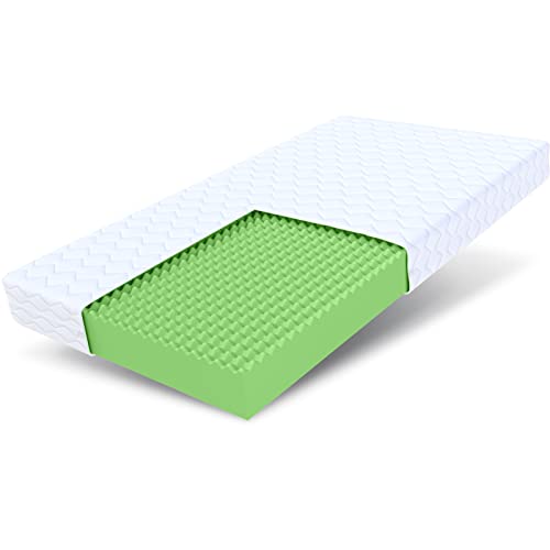 FDM PICCHI Schaumstoffmatratze 80 x 160 cm Matratze 12 cm Höhe Härtegrade H3 (Mittelhart) Polyurethanschaum Zweiseitig Bezug Abnehmbar Waschbar