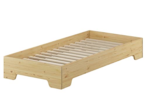 Erst-Holz Funktionsbett Bettrahmen 100x220 Pensionsbett Gästebett mit wählbarem Zubehör V-60.56-10-220, Ausstattung:Rollrost inkl.