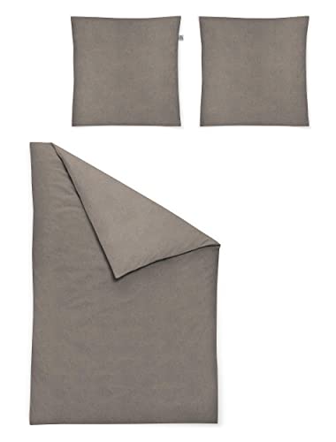 Irisette Mako-Satin Bettwäsche Set Verona 8357 grau 140 x 200 cm + 1 Kissenbezug 90x70 cm