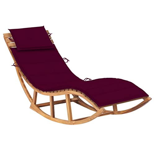 Youuihom Sonnenliegen, Liegestühle für den Rasen, Liegen für den Pool, Schaukelliege mit Auflage Massivholz Teak Geeignet für Strand, Terrasse, Rasen, Pool, Hinterhof, Garten, Deck