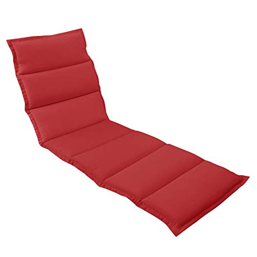 OUTLIV. Polsterauflage für Liegen Liegen-Auflage 190x60 cm Rot Auflage für Rollliegen, Sonnenliegen und Gartenliegen