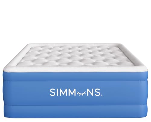 Simmons Luftbett mit seitlicher integrierter Pumpe und weicher Samtauflage, 43,2 cm, Queensize-Bett